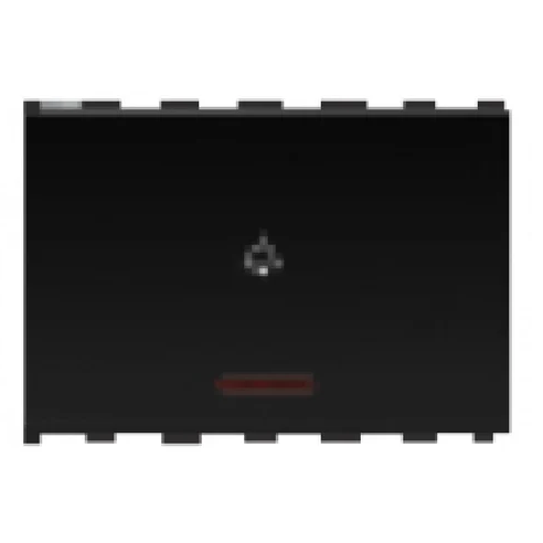 10A, Bell Push Switch with Indicator, 3Module, Anchor Europa - Black