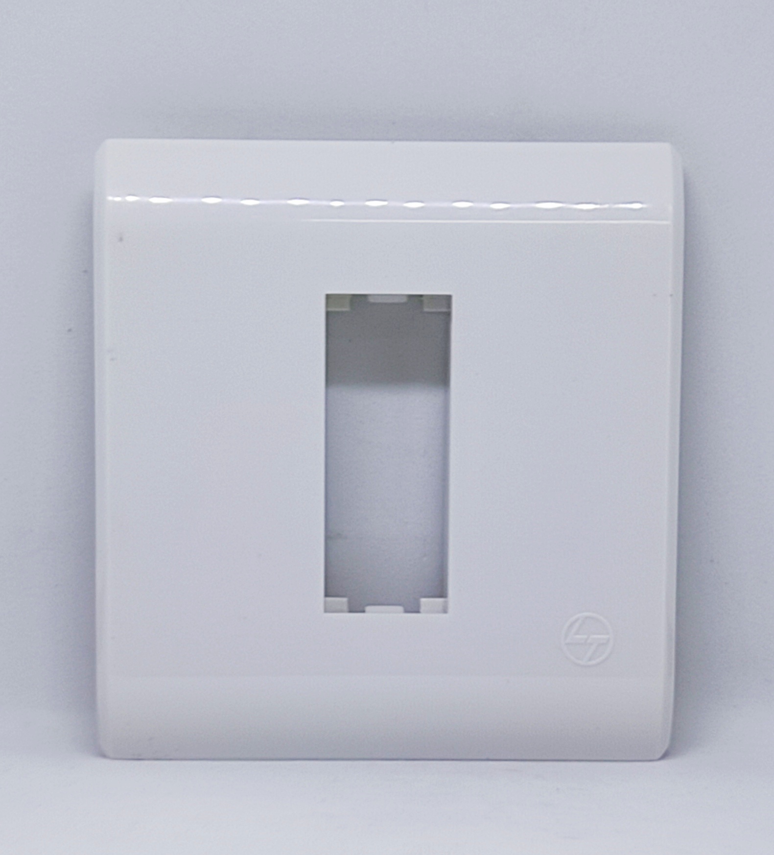1 Module, Cover Plate with Base Frame, L&T ORIS - White