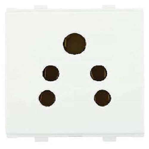 Anchor Penta 6Amp, 2 in 1 Socket with Shutter (2Module) - White