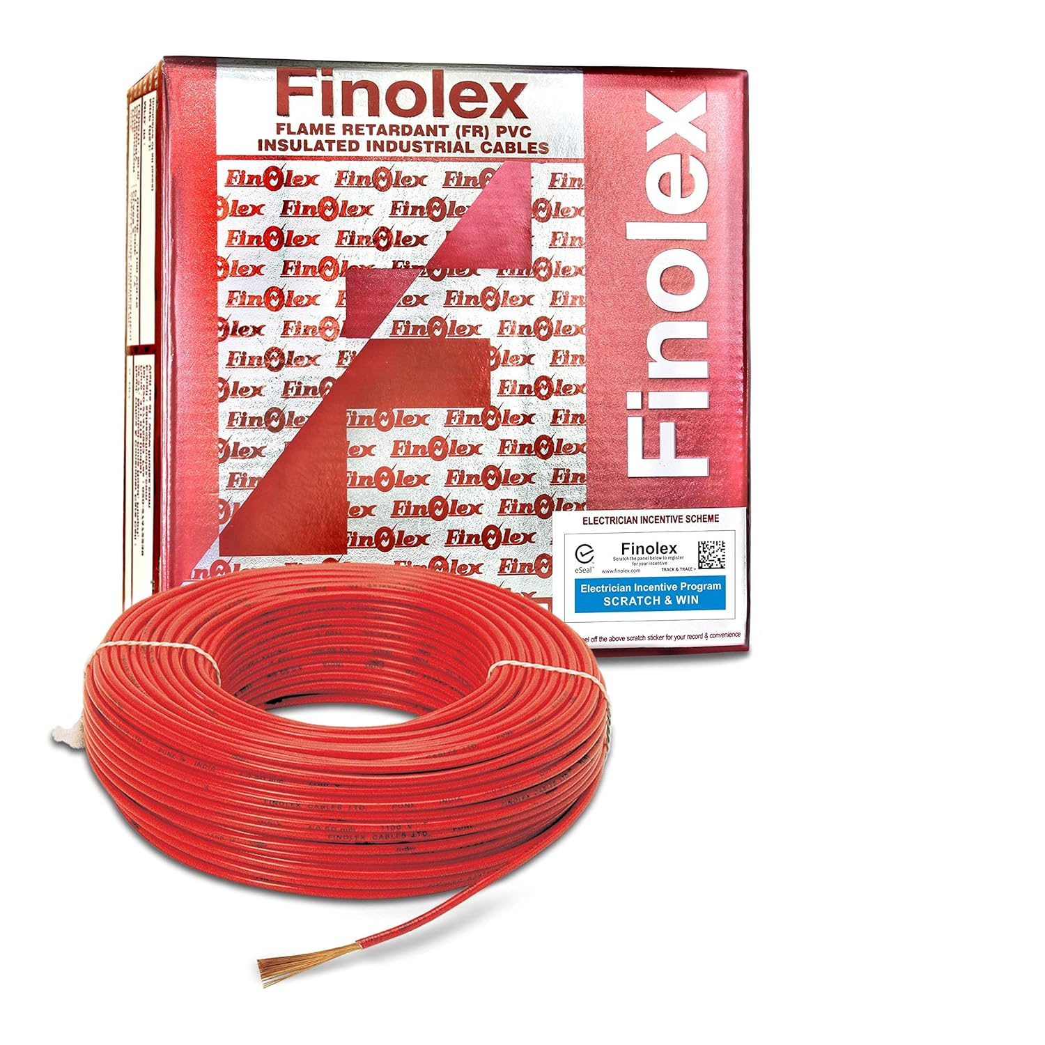 6.0 Sqmm Finolex FR Single Core Copper Wire (90 Mtr) With PVC Insulated for House 38 Industrial Uses