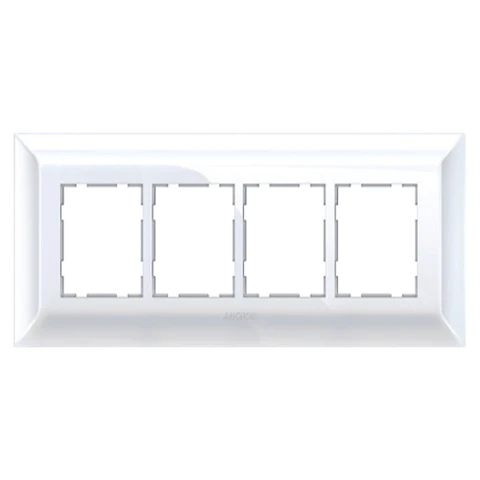 8 Module (SQ) Cover Plate with Base Frame, Anchor Ziva - White