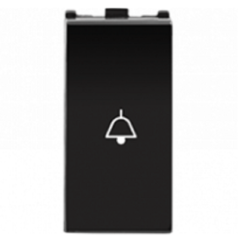 10A, Bell Push Switch, 1Module, Anchor Europa - Black
