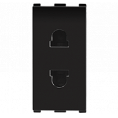 10A, 2Pin Uro Socket, 1Module, Anchor Europa - Black