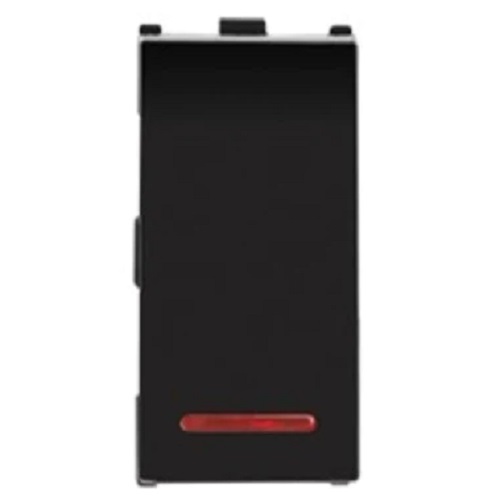 20A, 1Way Switch with Indicator, 1Module, Anchor Europa - Black