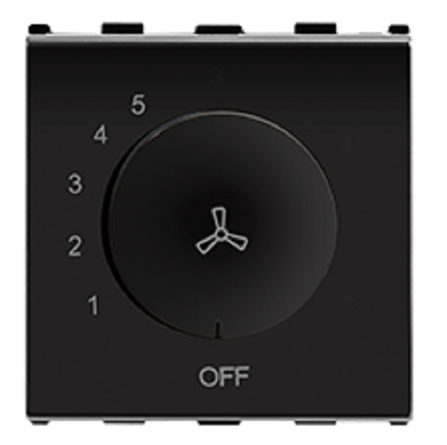 100W, Step Fan Regulator, 2Module, Anchor Europa - Black