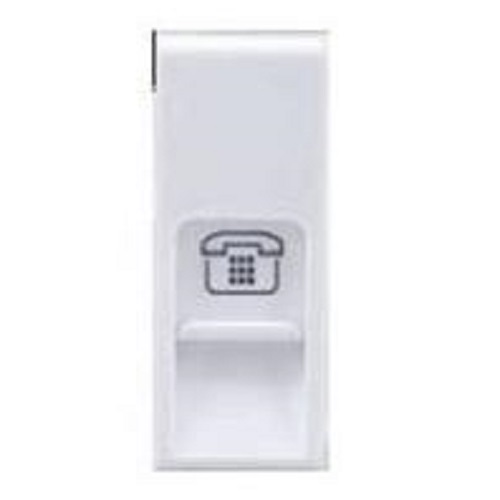 RJ11, Tel Jack with Shutter, 1Module , L&T ORIS - White