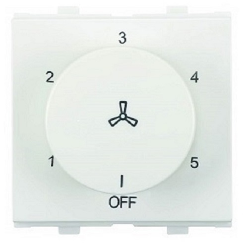 Anchor Penta 100W, Dura 5 Step Fan Regulator, (2Module) - White