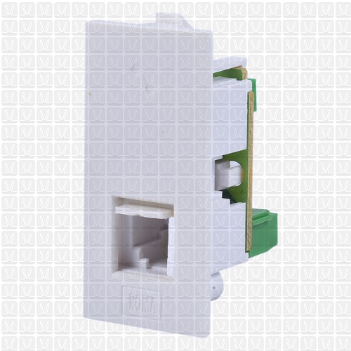 Anchor Roma  RJ 11 Tel. Jack Single With Shutter (1Module)- White