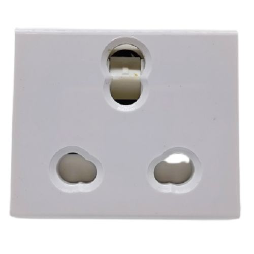 6/16A, Twin Socket,3Module, L&T ORIS - White