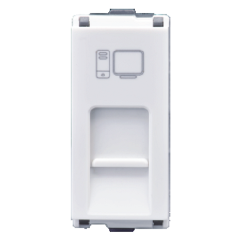 LT Entice RJ11, Tel Jack with Shutter, 1 Module - White