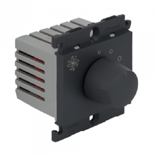Legrand Mylinc 100 W, 5 -Step Fan Regulator , 2 Module - Black