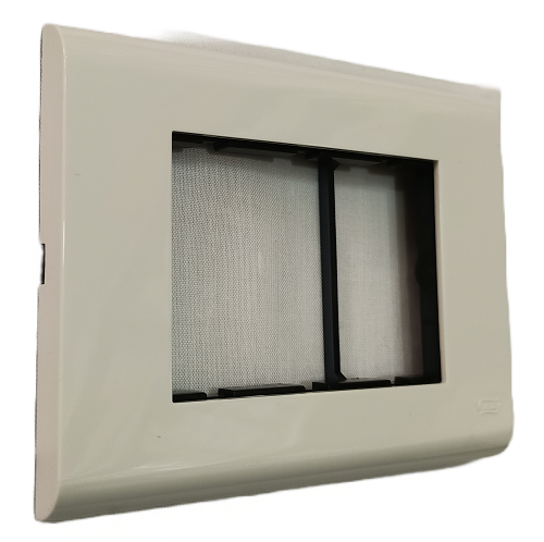 3 Module Cover Plate with Base Frame (A1 Series), Vinay Adora - White