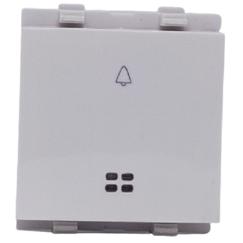 LT Engem 6Amp, Bell Push Switch with Indicator , 2 Module - White