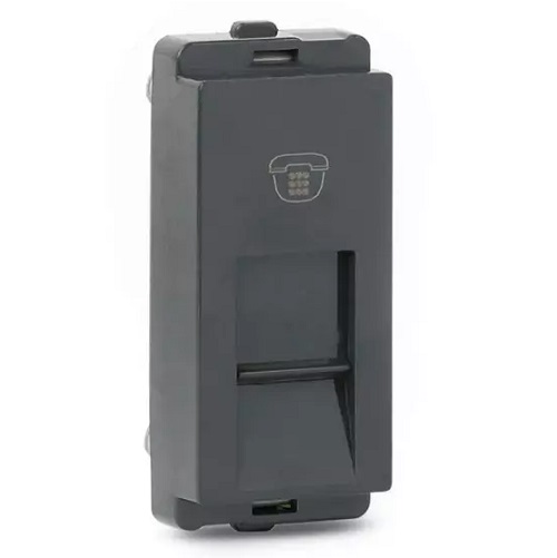 RJ45, Cat 6 Data outlet With Shutter, 1 Module , Schneider Livia - Pebble Grey