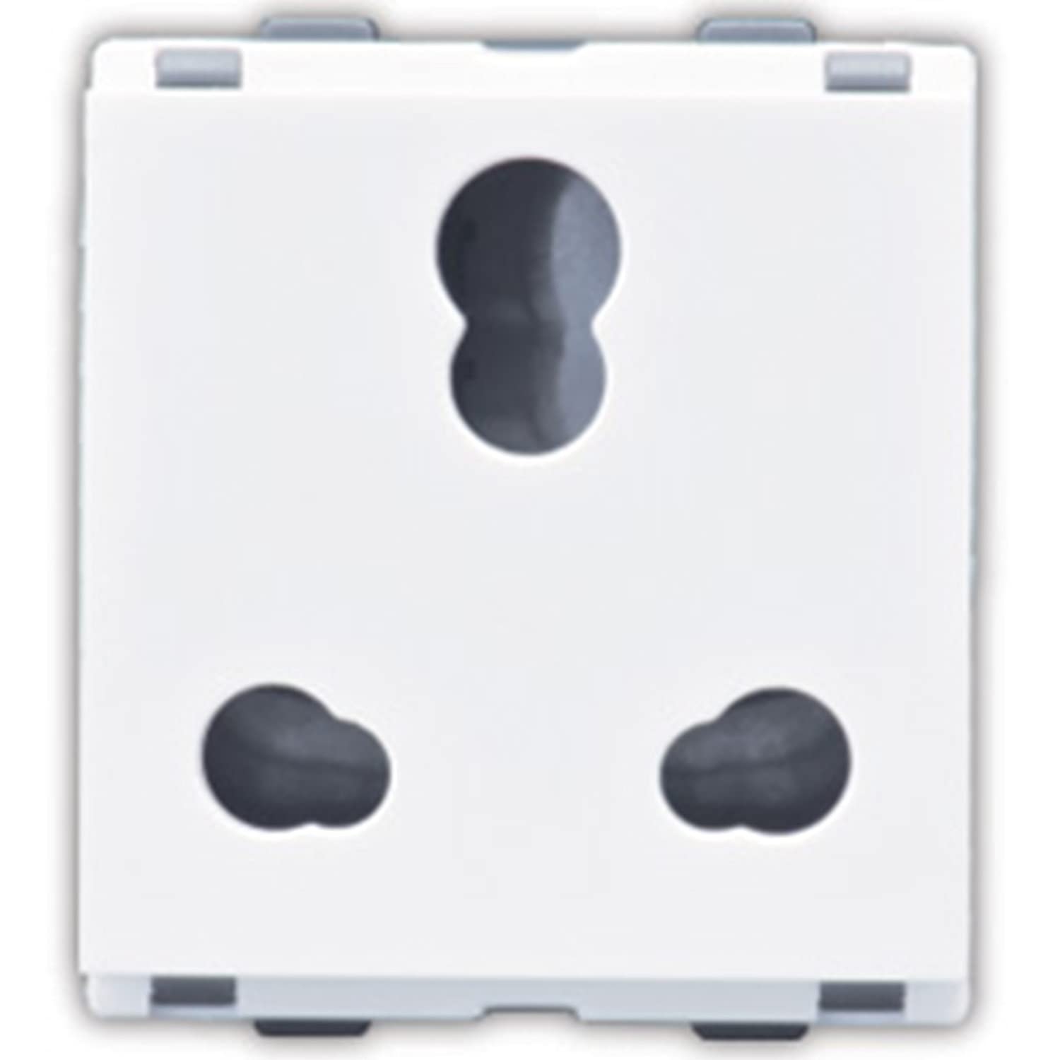 LT Entice 16 Amp, Twin Socket,2 Module - White