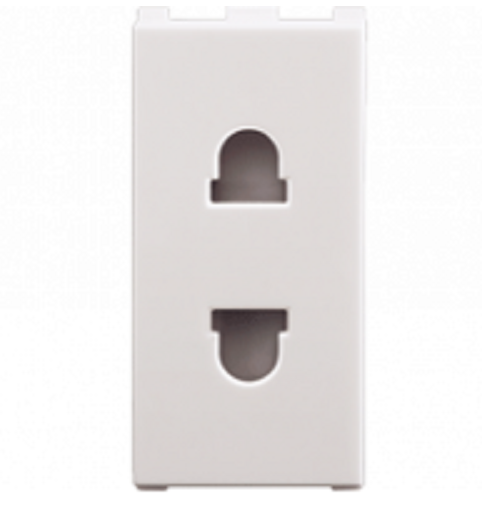 10A, 2Pin Uro Socket, 1Module, Anchor Europa - white