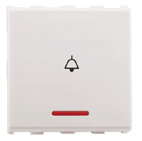 10A, Bell Push Switch with Indicator, 2Module, Anchor Europa - white