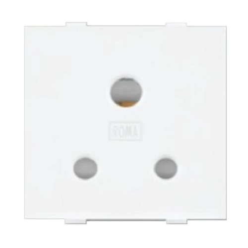 Anchor Roma  6Amp, 3 Pin Socket With ISI (2Module)- White