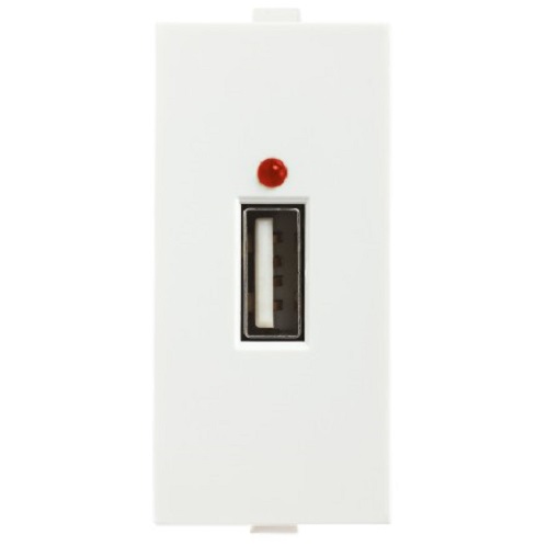 Anchor Roma  USB Charger (1Module) White