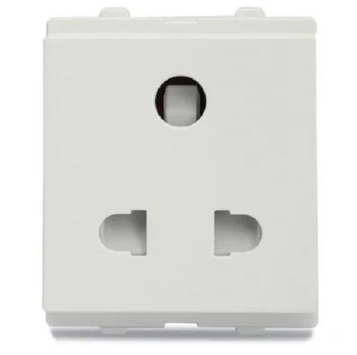 Schneider 6 AX , 2 in 1 Socket with Shutter, 2 Module , Opale - White