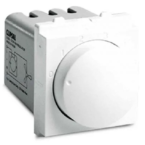 Schneider Fan regulator 100W , 5 Step , 2 Module , Opale - White