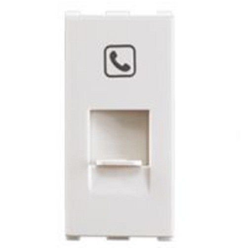 Schneider Opale RJ11, Telephone Socket, 1 Module - White